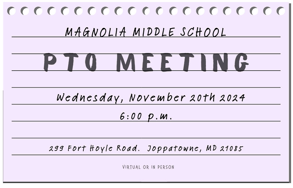 November PTO Meeting 