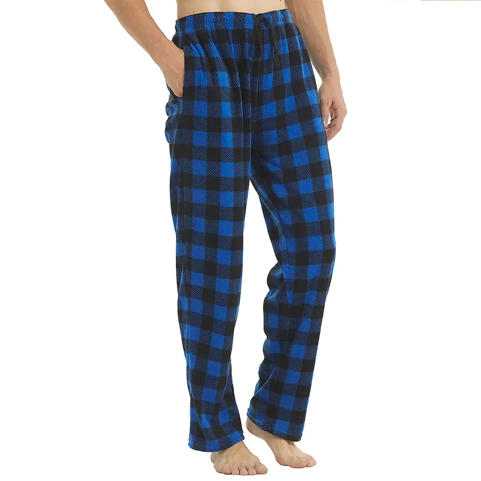 Thumbnail: Mens Pajamas Pants With Pockets Fleece Pjs Sleepwear