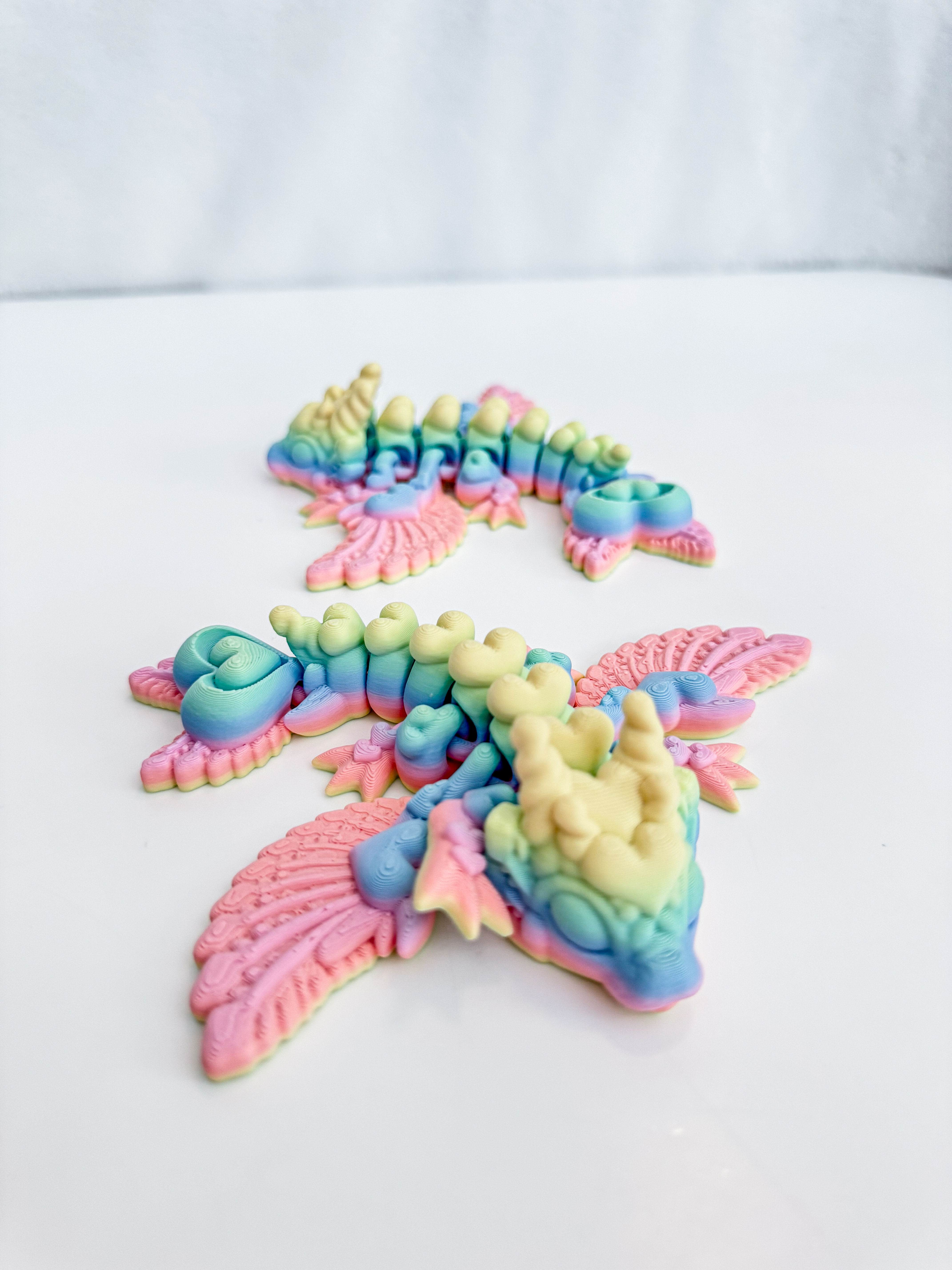 Pastel Baby Heart Dragon | Valentine's Day | Fidget | 3D Print | Cinderwing3D