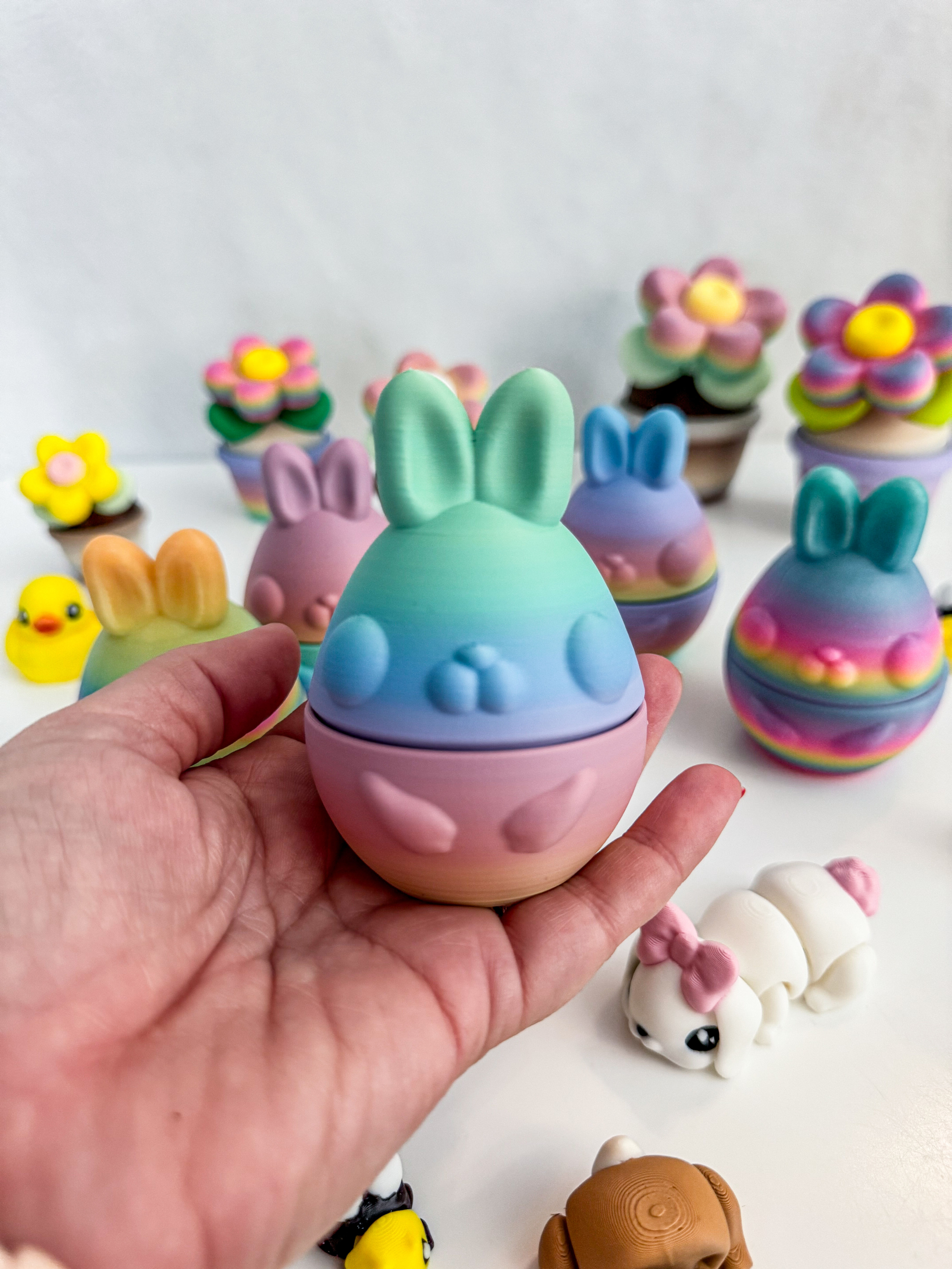 Bunny Egg | Fidget | 3D Print | Layers in Green