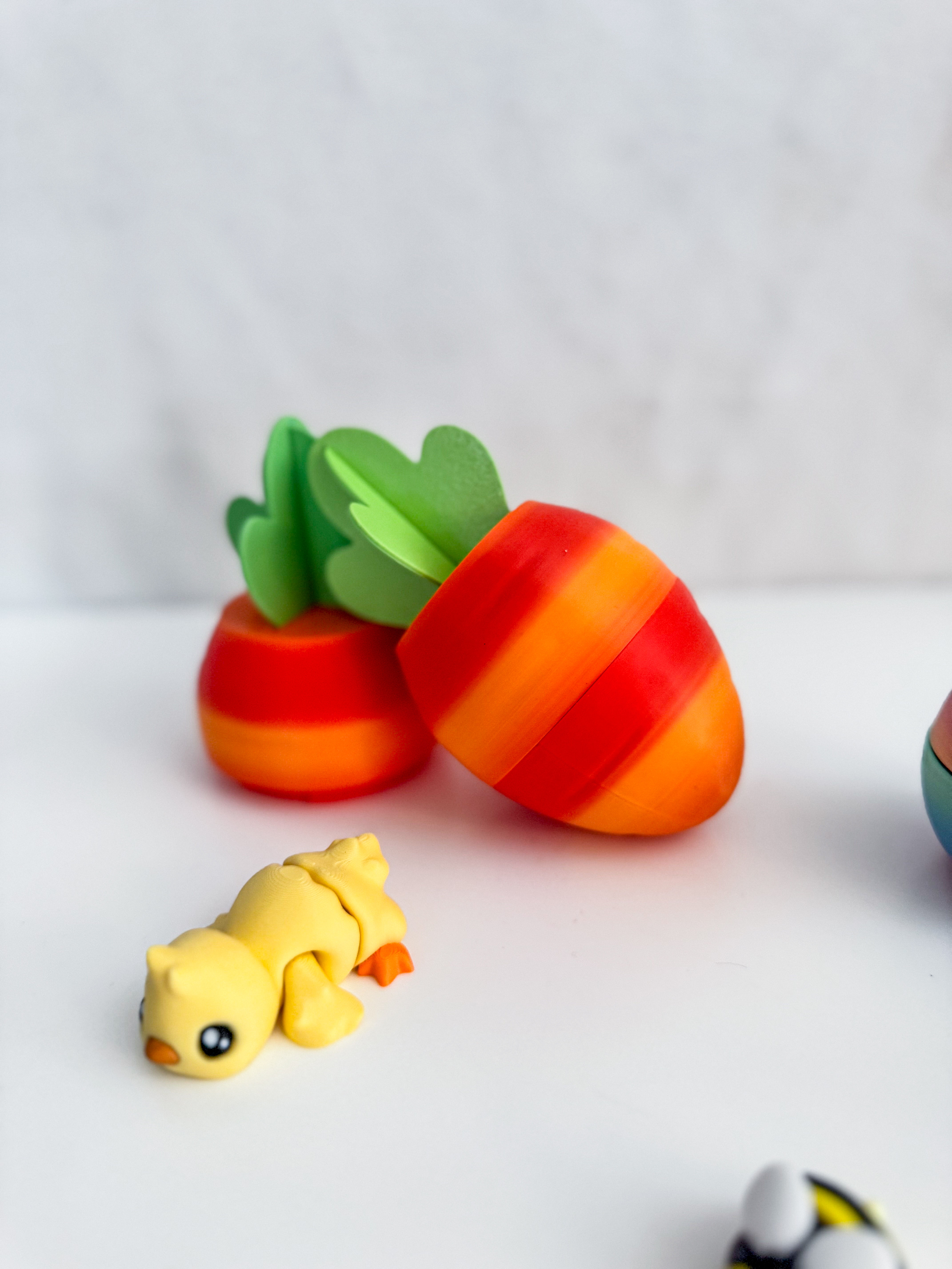 Carrot Egg | Fidget | 3D Print | Layers in Green