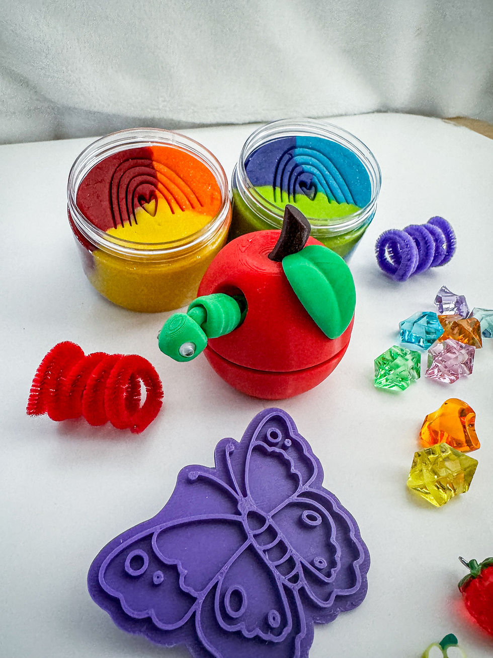 Thumbnail: Very Hungry Caterpillar + Apple Container | Fidget Toy | 3D Print