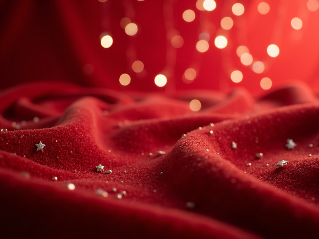 Soft red and white textures evoking a festive and celebratory atmosphere.
