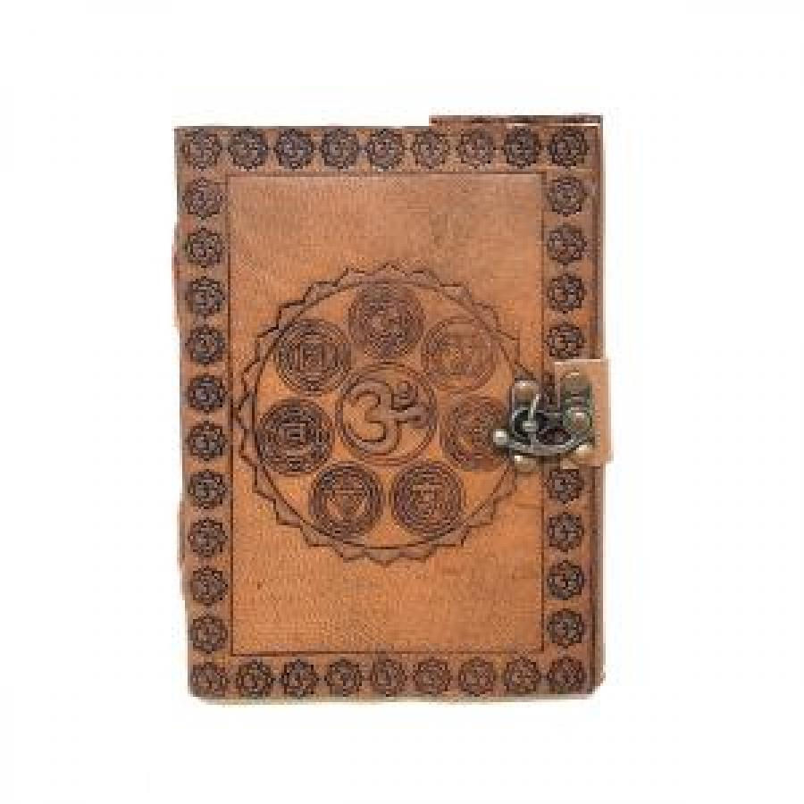 Thumbnail: Seven Chakra Leather Journal 5x7 with latch closure