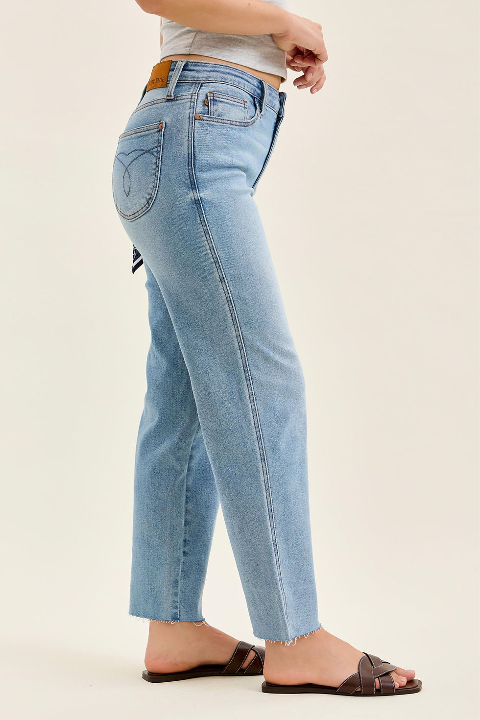 Thumbnail: Judy Blue Bandana Loop MR Ankle Straight  