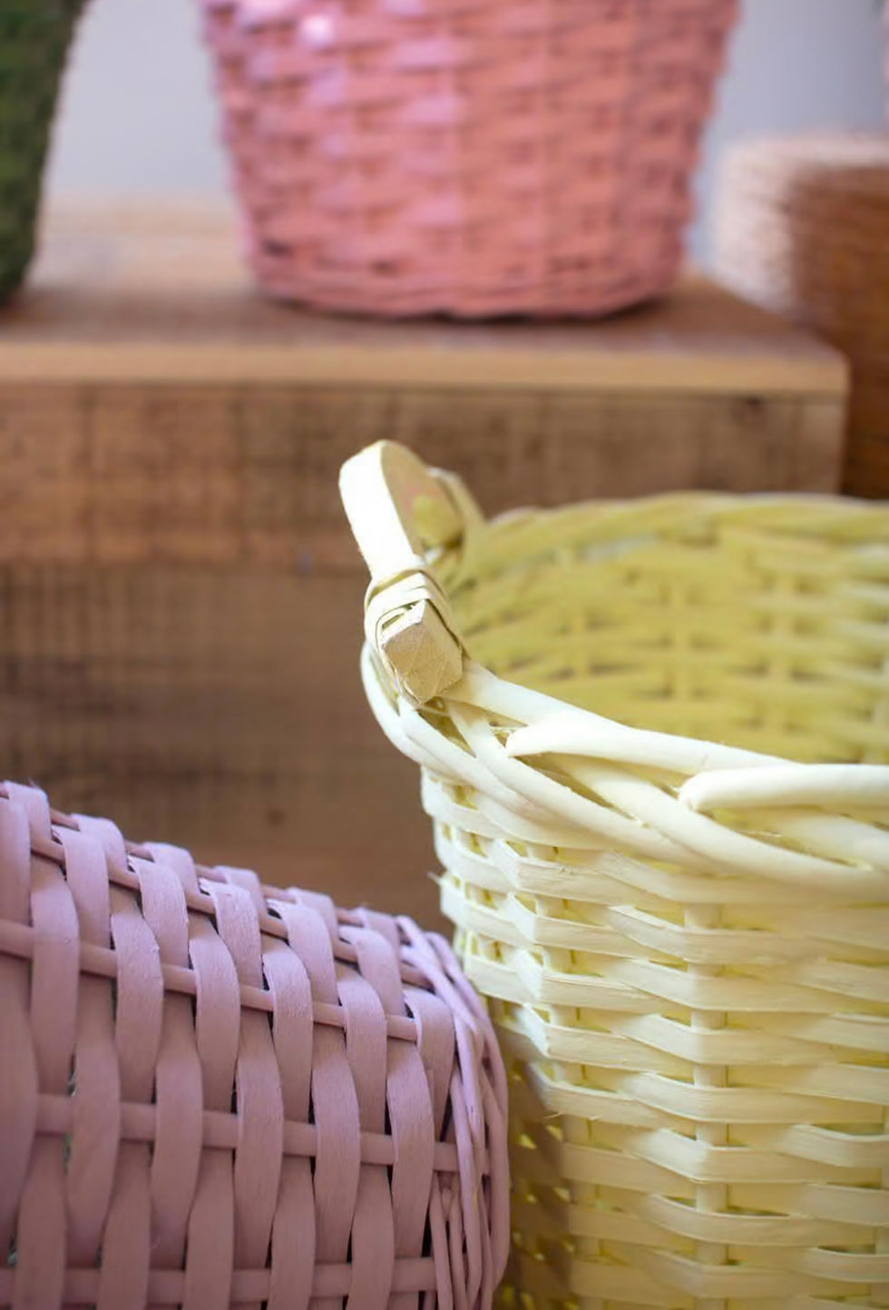 Thumbnail: Green XSmall Pastel Willow Basket 