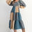 Thumbnail: Khaki Teal Patchwork Dress 