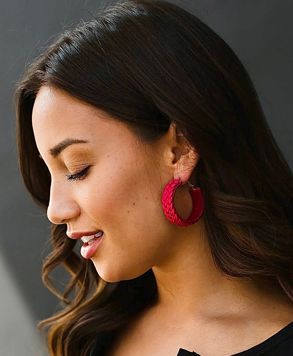 Thumbnail: Braided Woven Hoop Earrings 