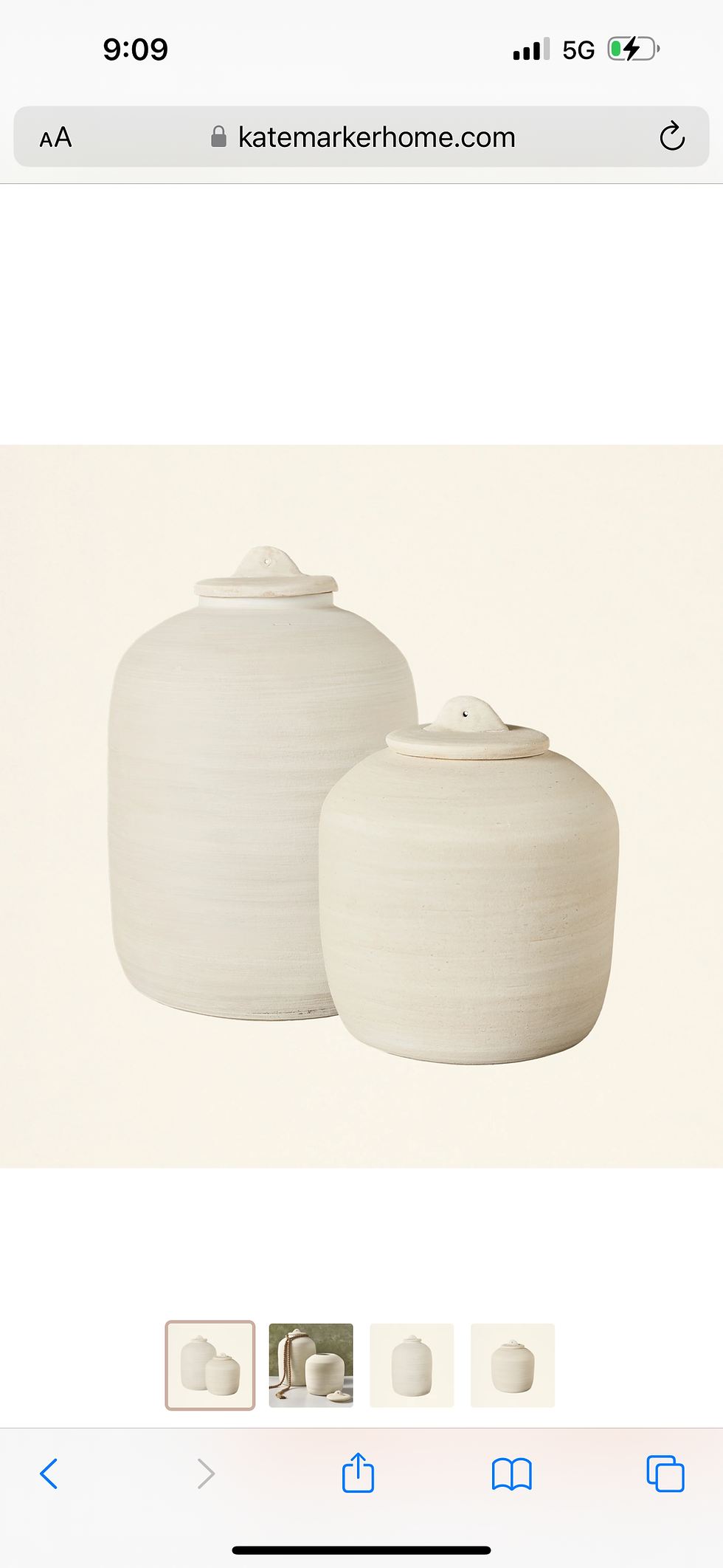 Thumbnail: Small White Ceramic Canister 