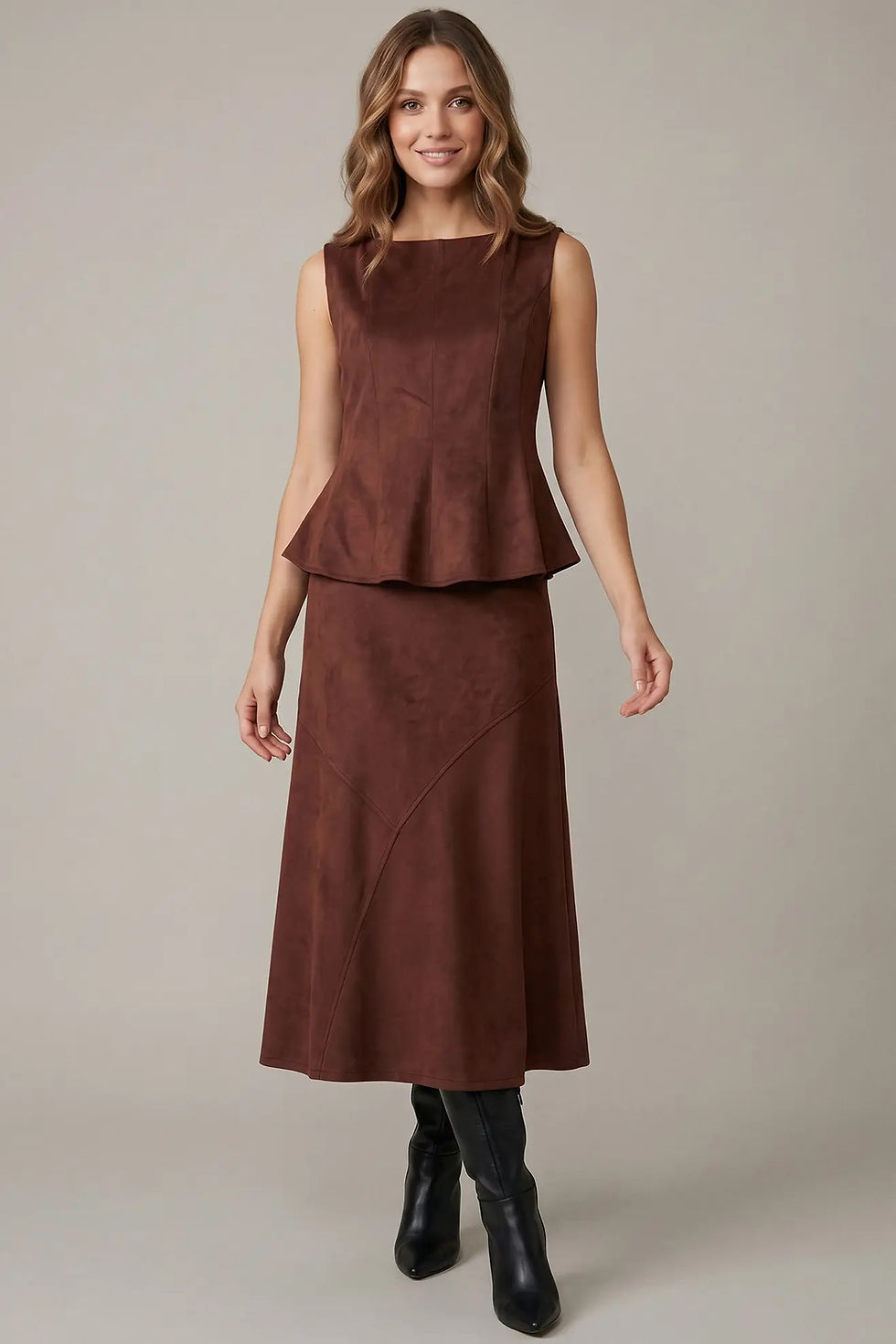 Thumbnail: Mahogany Muse Suede Skirt 