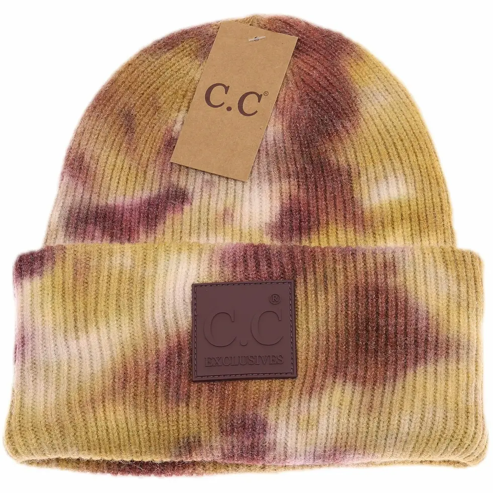 Thumbnail: Tie Dye Beanie with Rubber Patch