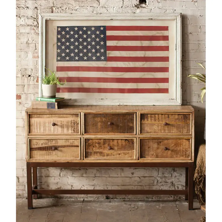 Thumbnail: Large Framed American Flag Under Glass