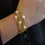 Thumbnail: PEARL UNO GILDED GOLD BEADED STRETCH BRACELET