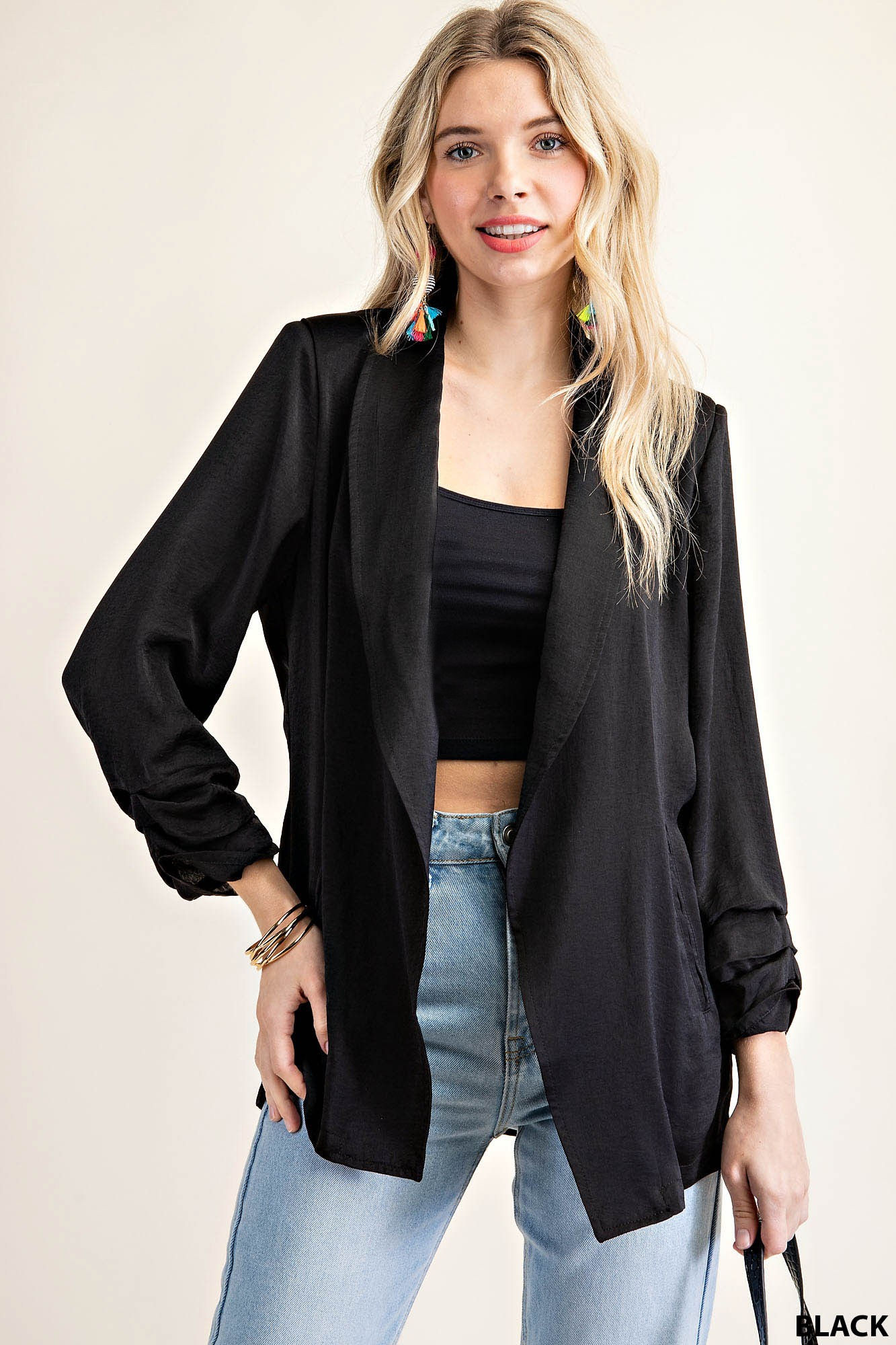 SHINE SOFT BLACK BLAZER