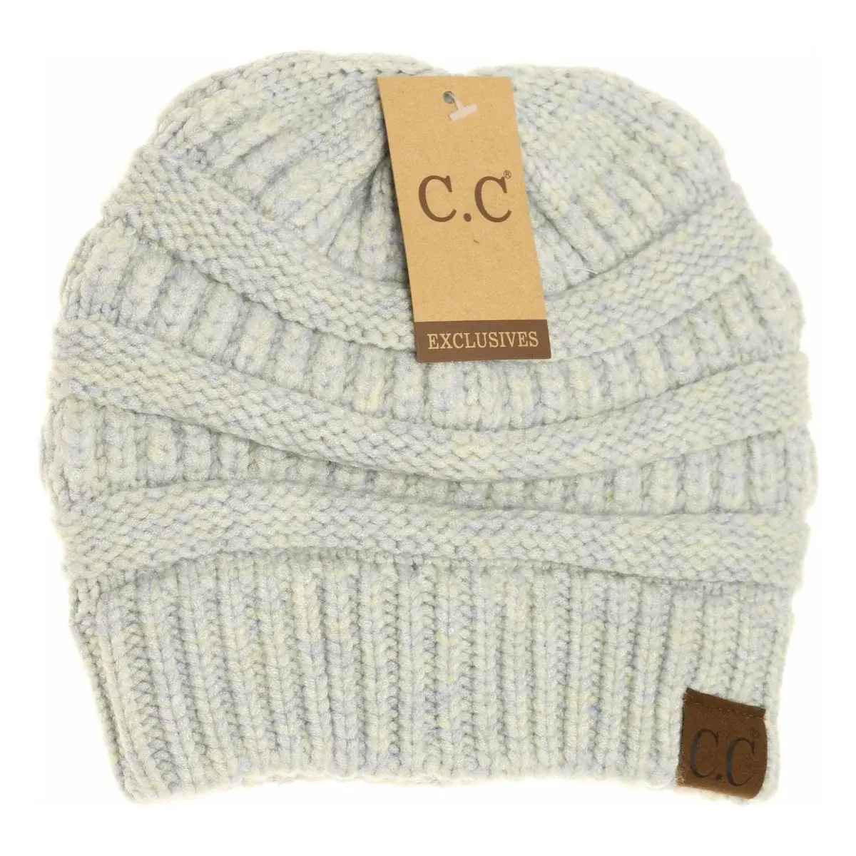 Pastel Blue Mixed Soft Yarn Beanie 