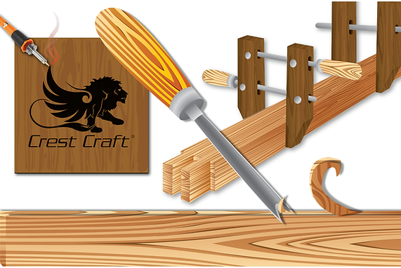 Illustration of woodworking tools for manufacturing awards