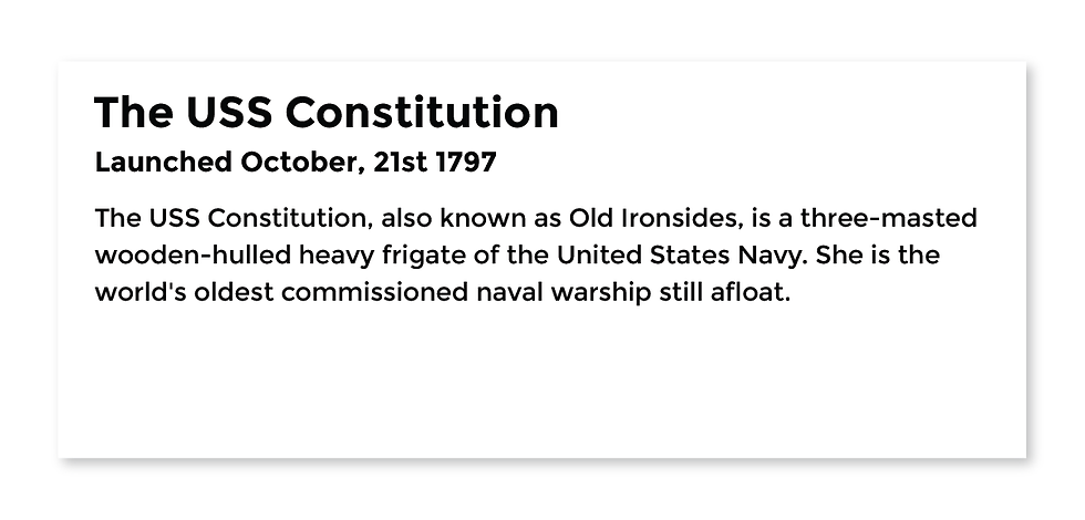 Thumbnail: USS Constitution Photo in Solid Wood Frame  (16" x 17")