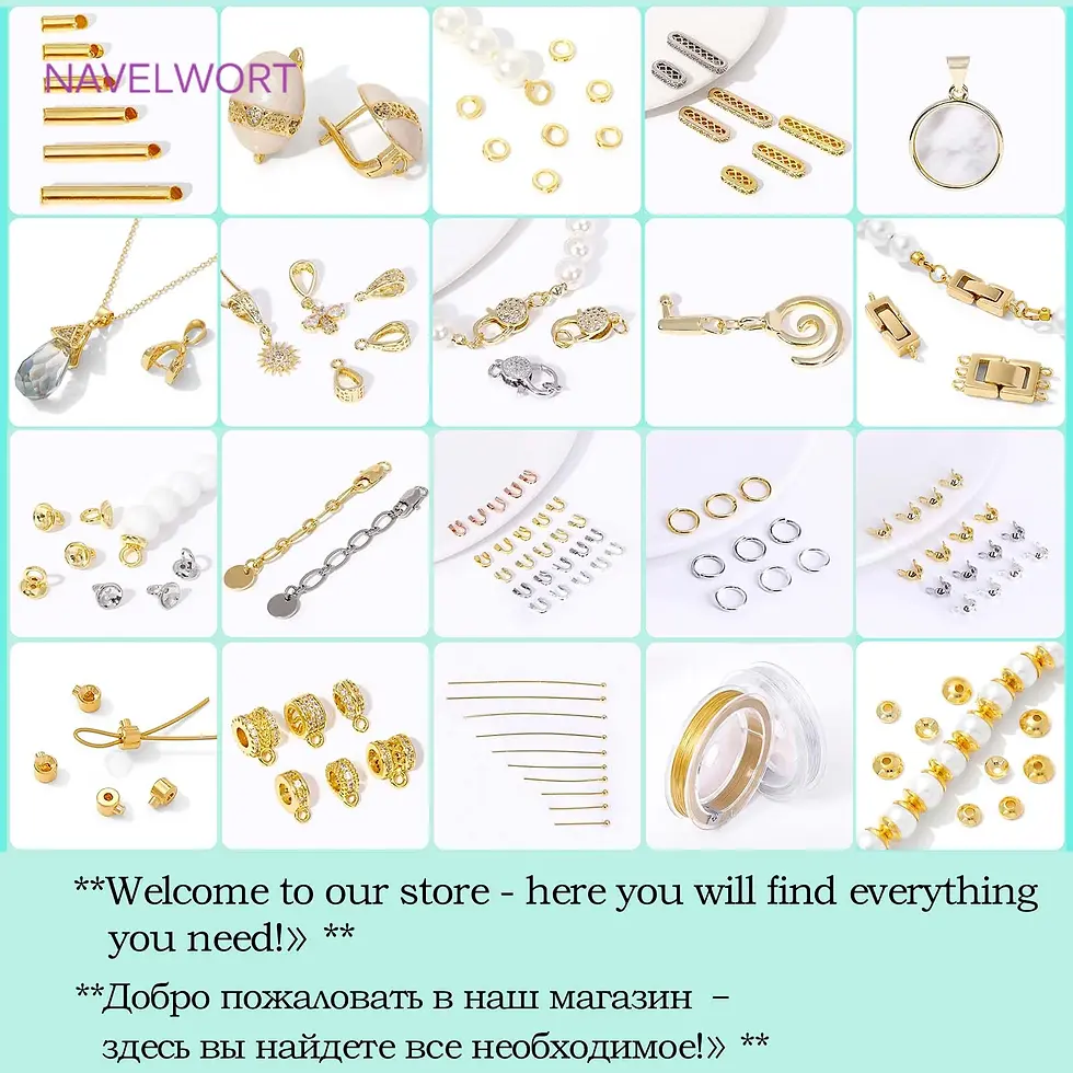 Thumbnail: 18K Gold Plated Round Crimp End Bead,Brass Crimp Beads for Jewelry Making