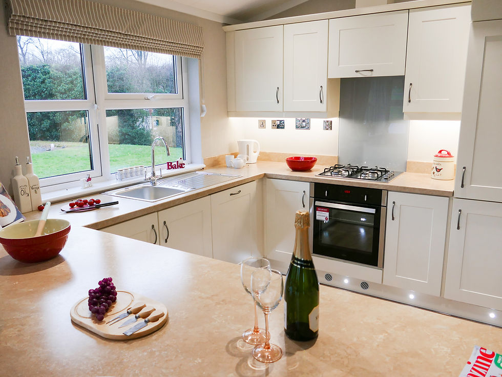 Wessex Classic Bespoke Luxury Lodge Kitchen and Breakfast Bar