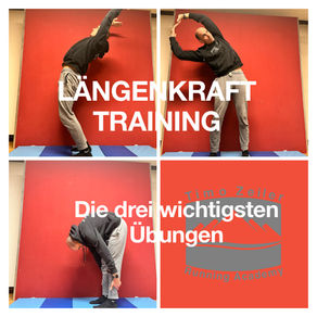 Person zeigt verschieden Übungen zum Thema Längenkrafttraining