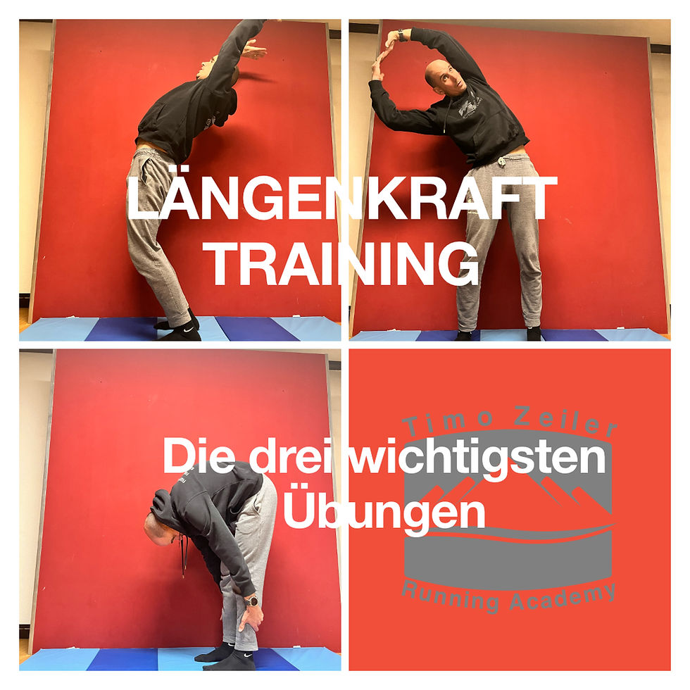 Person zeigt verschieden Übungen zum Thema Längenkrafttraining