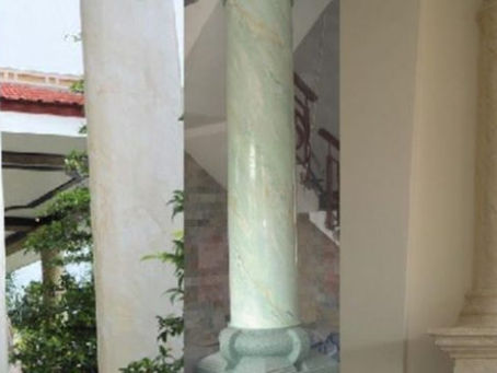 Sơn giả đá: Giải pháp độc đáo cho việc trang trí cột tròn