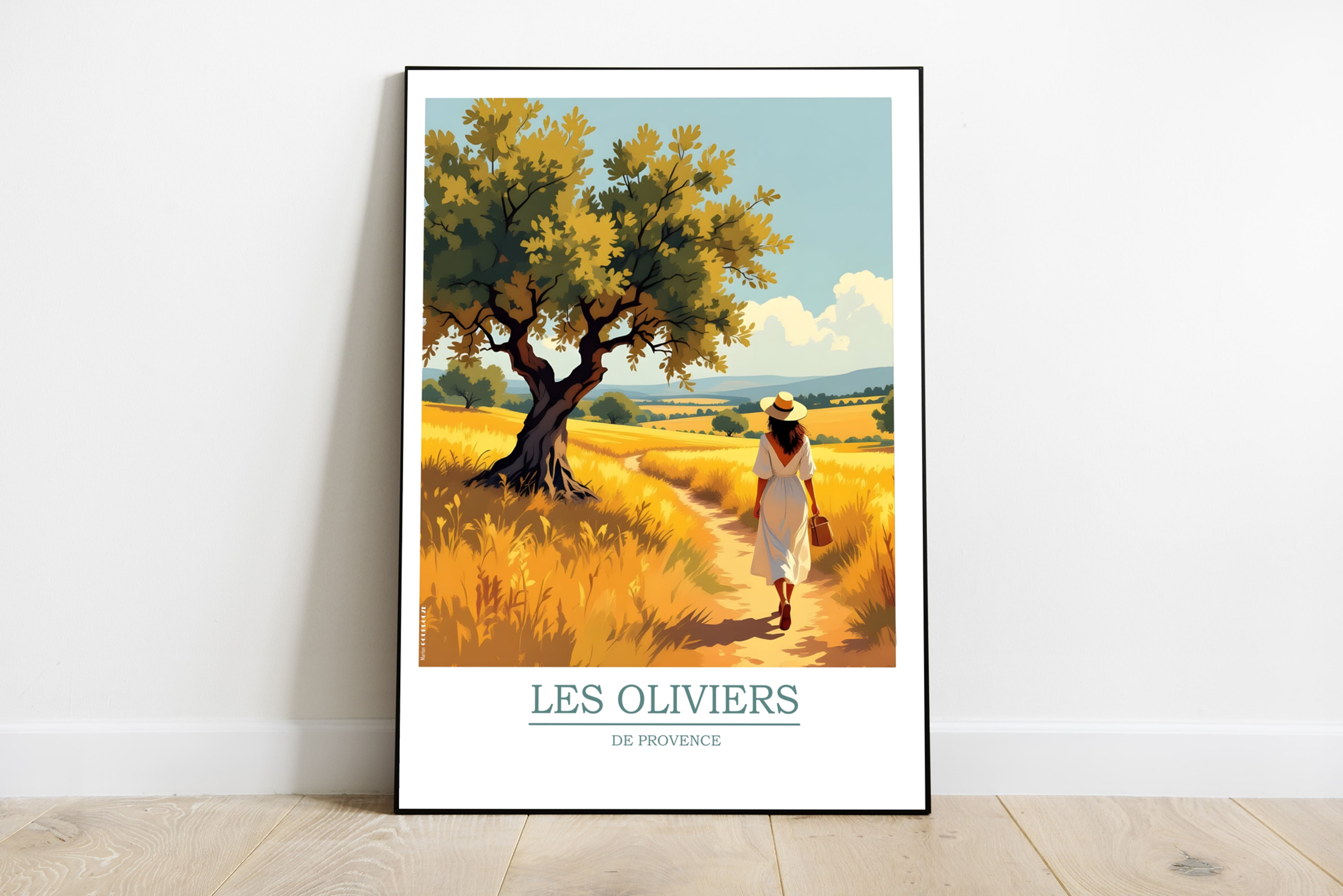 Affiche murale oliviers