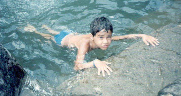 Eu na Piscina de pedra
