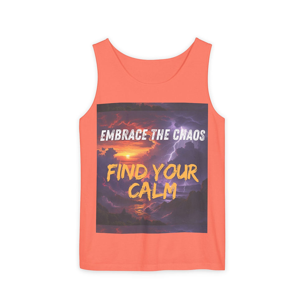 Miniatura: "Embrace the Chaos, Find Your Calm" Unisex Tank Top - Mental Health Apparel
