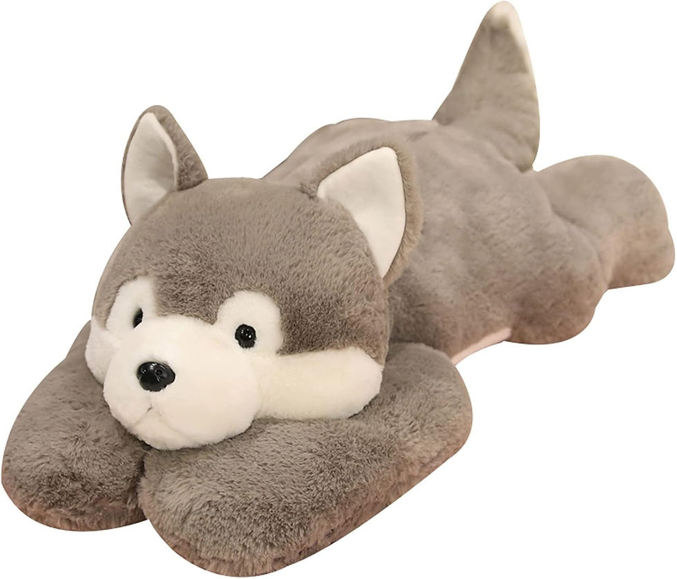 Miniatura: Plush husky dog toy lying down