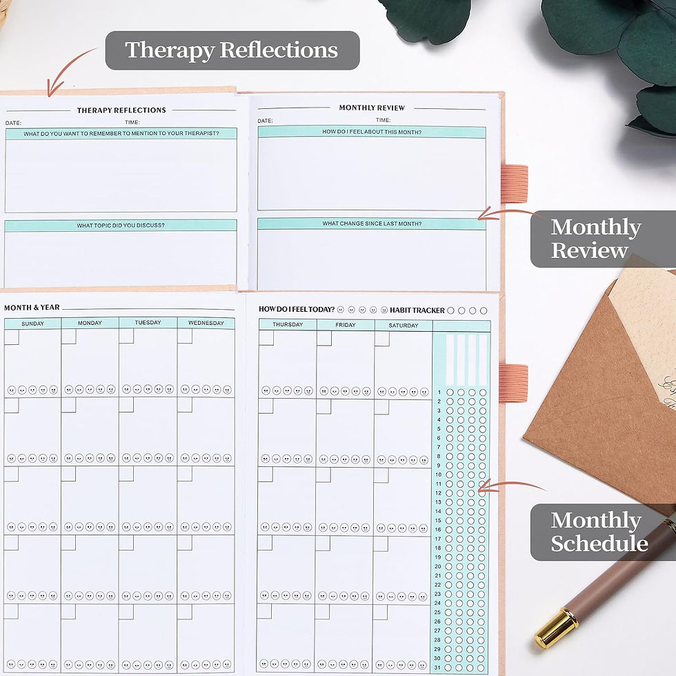 Thumbnail: Therapy Reflections planner: monthly review and schedule