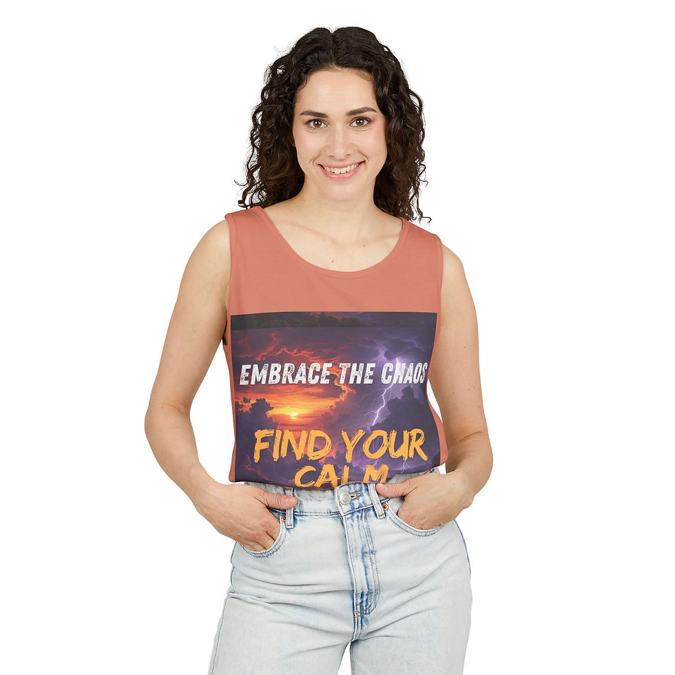 Miniatura: "Embrace the Chaos, Find Your Calm" Unisex Tank Top - Mental Health Apparel