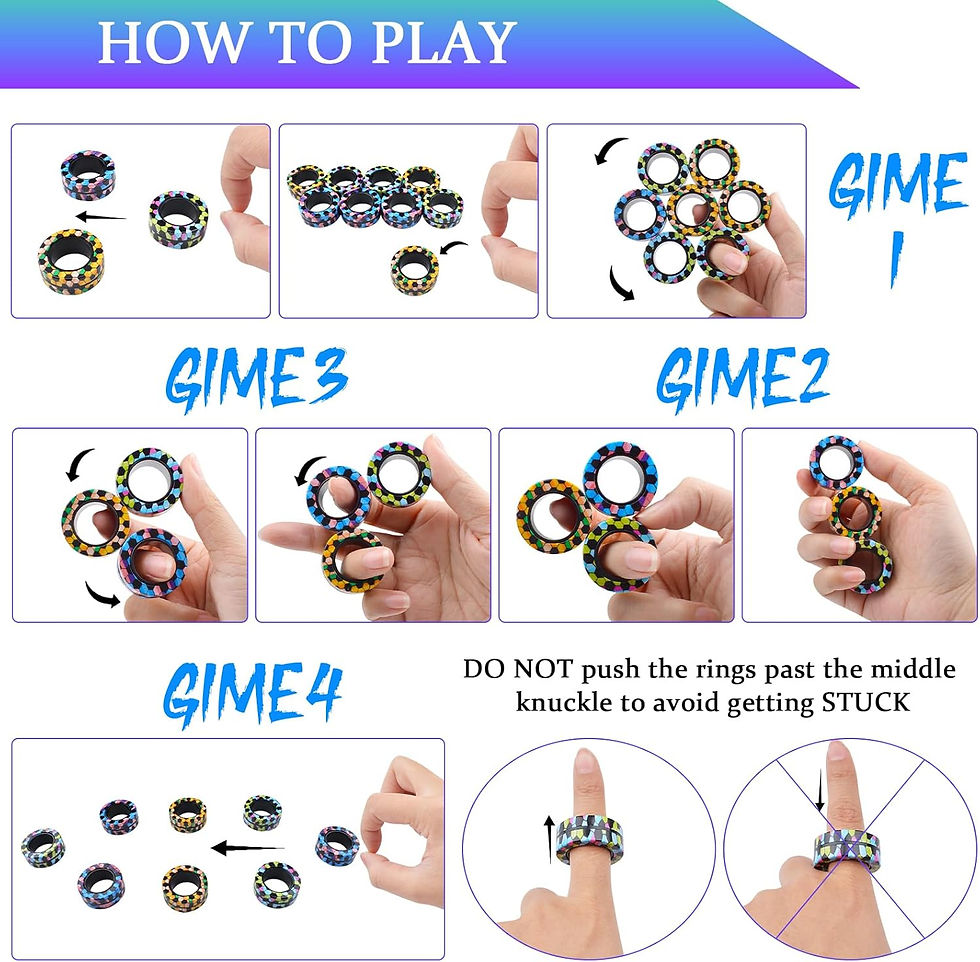Miniatura: How to play GIME finger rings game; avoid pushing rings past knuckle