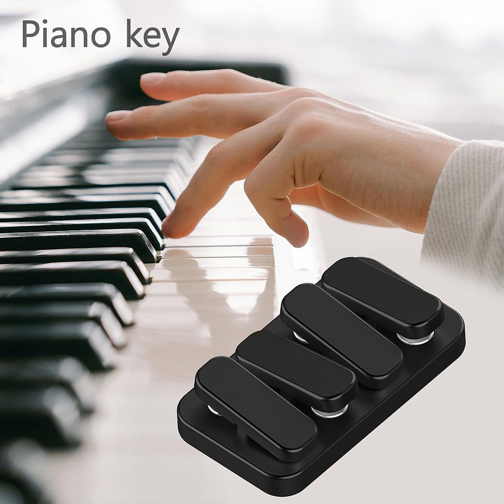 Miniatura: Piano key helper: black clips on piano keyboard