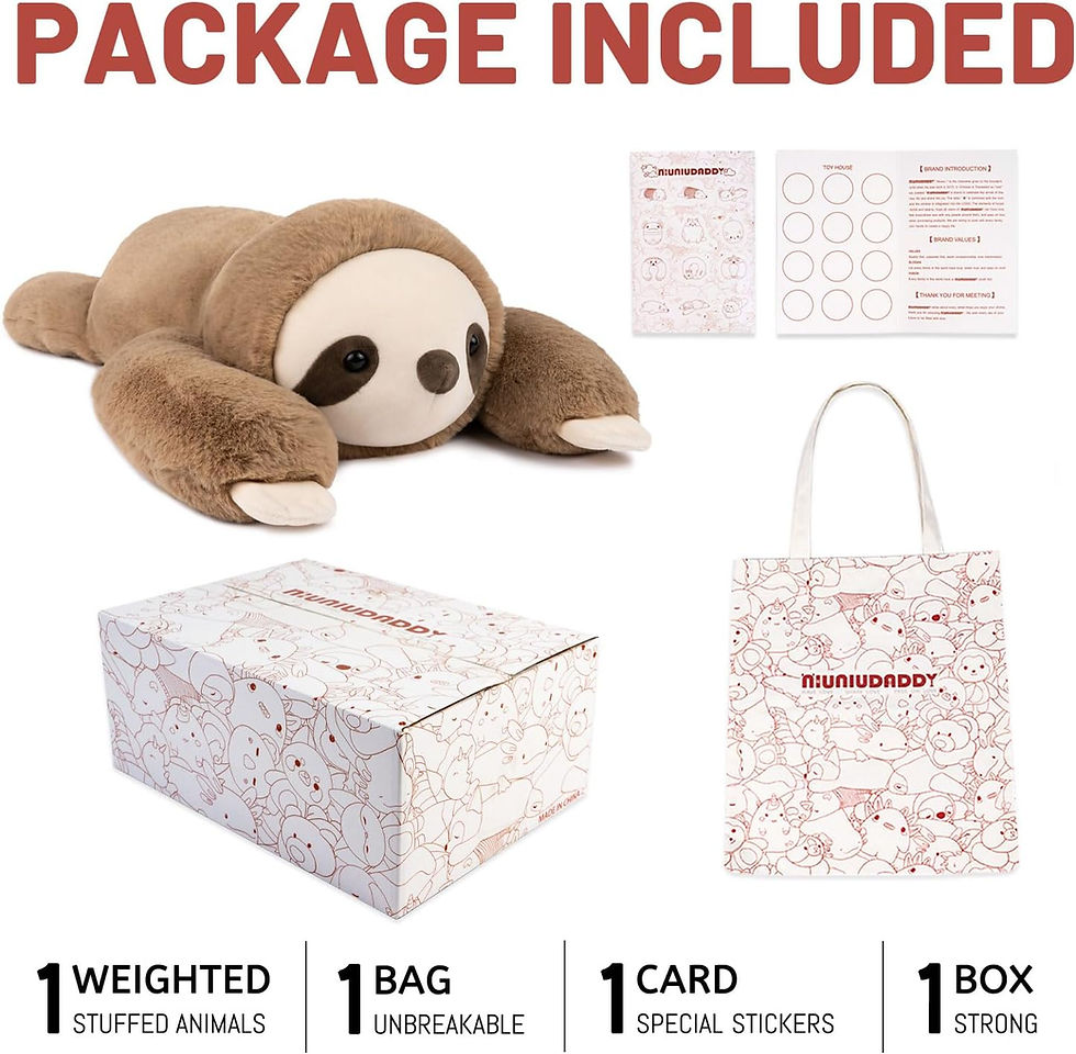 Miniatura: Package includes sloth plushie, bag, box, and stickers