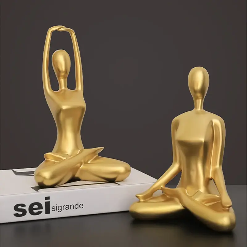Thumbnail: Gold Interior Home Decorative Figures Desk Tv Cabinet Decoration Living Room