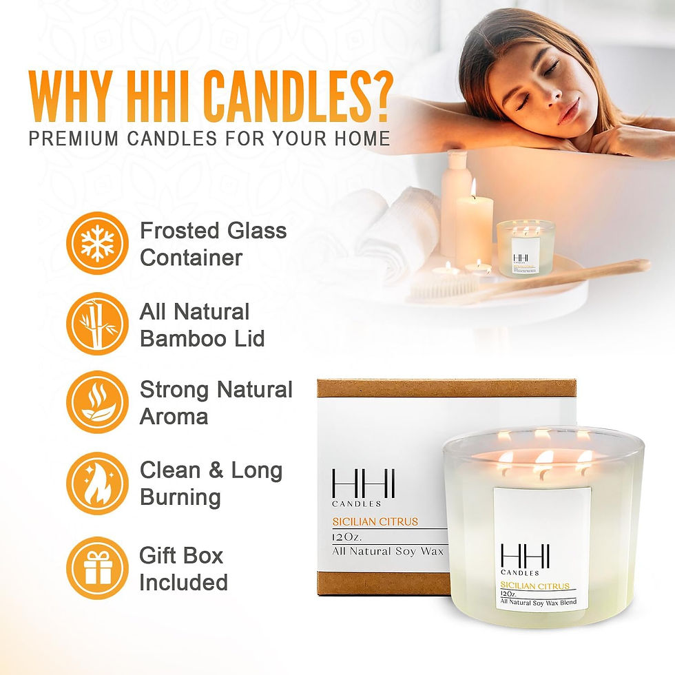 Thumbnail: HHII Candles: Premium home candles with frosted glass, bamboo lid, and long burn time.