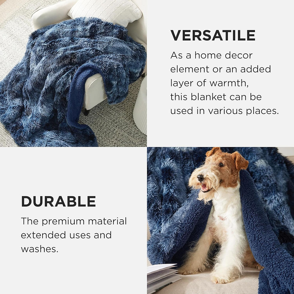 Miniatura: Soft blue blanket, versatile home decor, durable, dog
