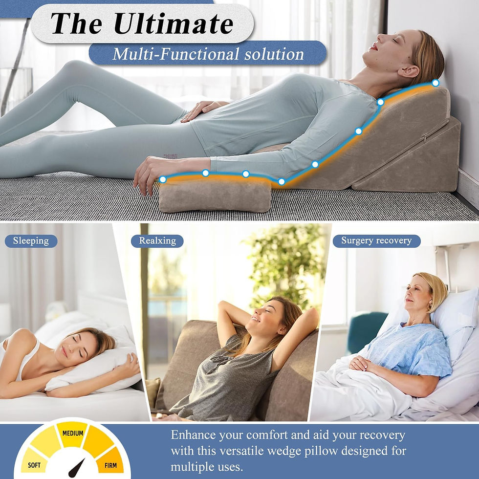 Miniatura: Woman using versatile wedge pillow for comfort and recovery