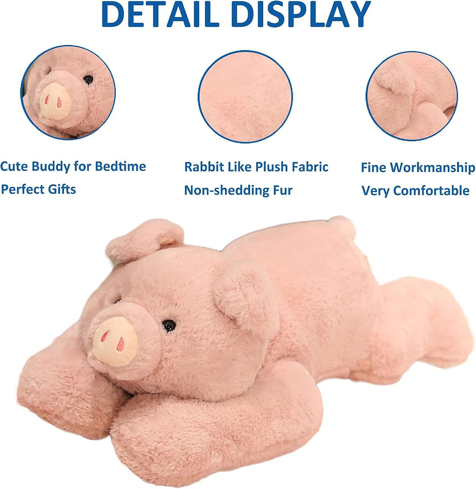 Miniatura: Pink plush pig toy, bedtime buddy, perfect gift