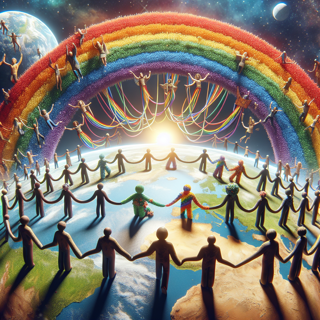 Group of diverse LGBTQ+ individuals celebrating Pride