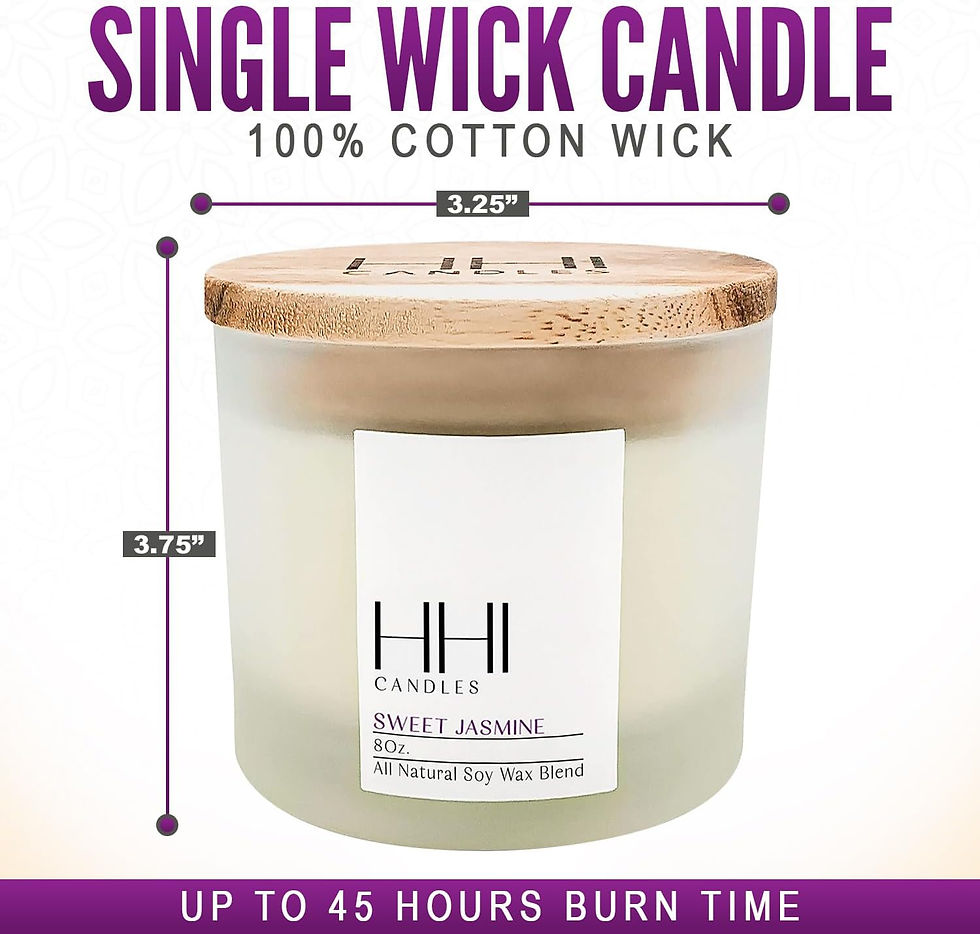 Miniatura: Single Wick Candle, 100% cotton wick, Sweet Jasmine, up to 45 hours burn time