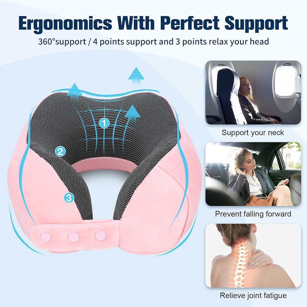 Miniatura: Ergonomic travel pillow: 360° support, neck support, prevents forward falling, relieves joint fatigue