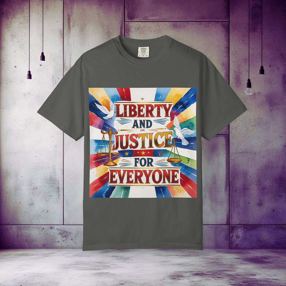 Thumbnail: "Liberty and Justice" Unisex T-Shirt | Inspiration Wear | Unity Tee | Statements
