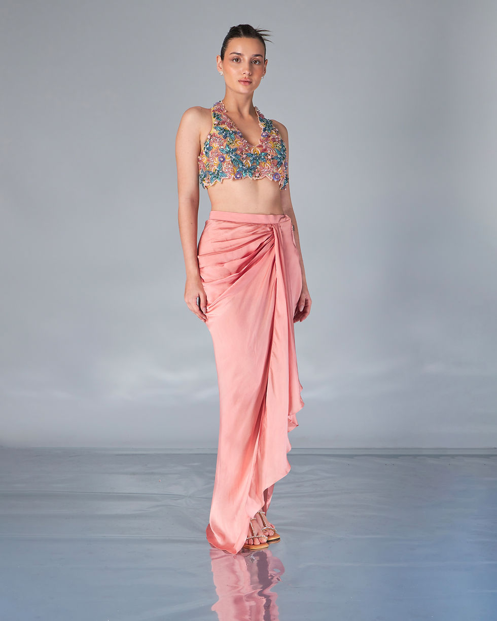 Thumbnail: Fully Embedded Top with Drape Skirt