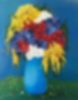 Blue Vase and Fowers