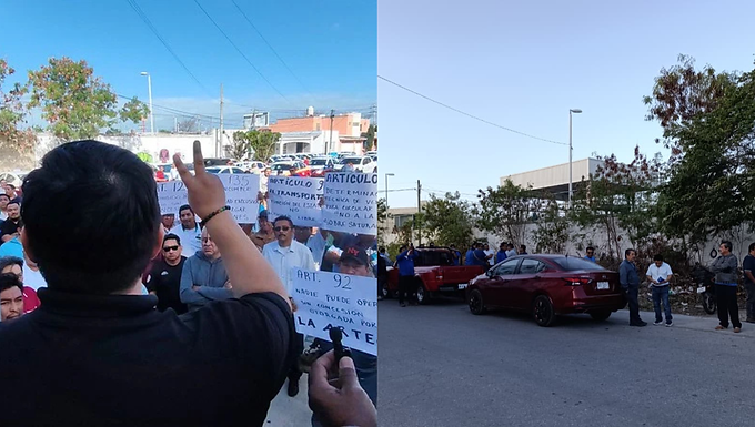 Taxistas protestan en Campeche contra apps de transporte y exigen “piso parejo” en regulación