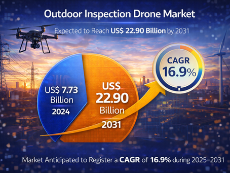 The outdoor inspection drone market is undergoing a rapid transformation as technological innovation reshapes how infrastructure and industrial assets are monitored worldwide. The market is projected 