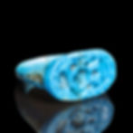 Ancient Egyptian Amarna faience ring with Tutankhamun throne name