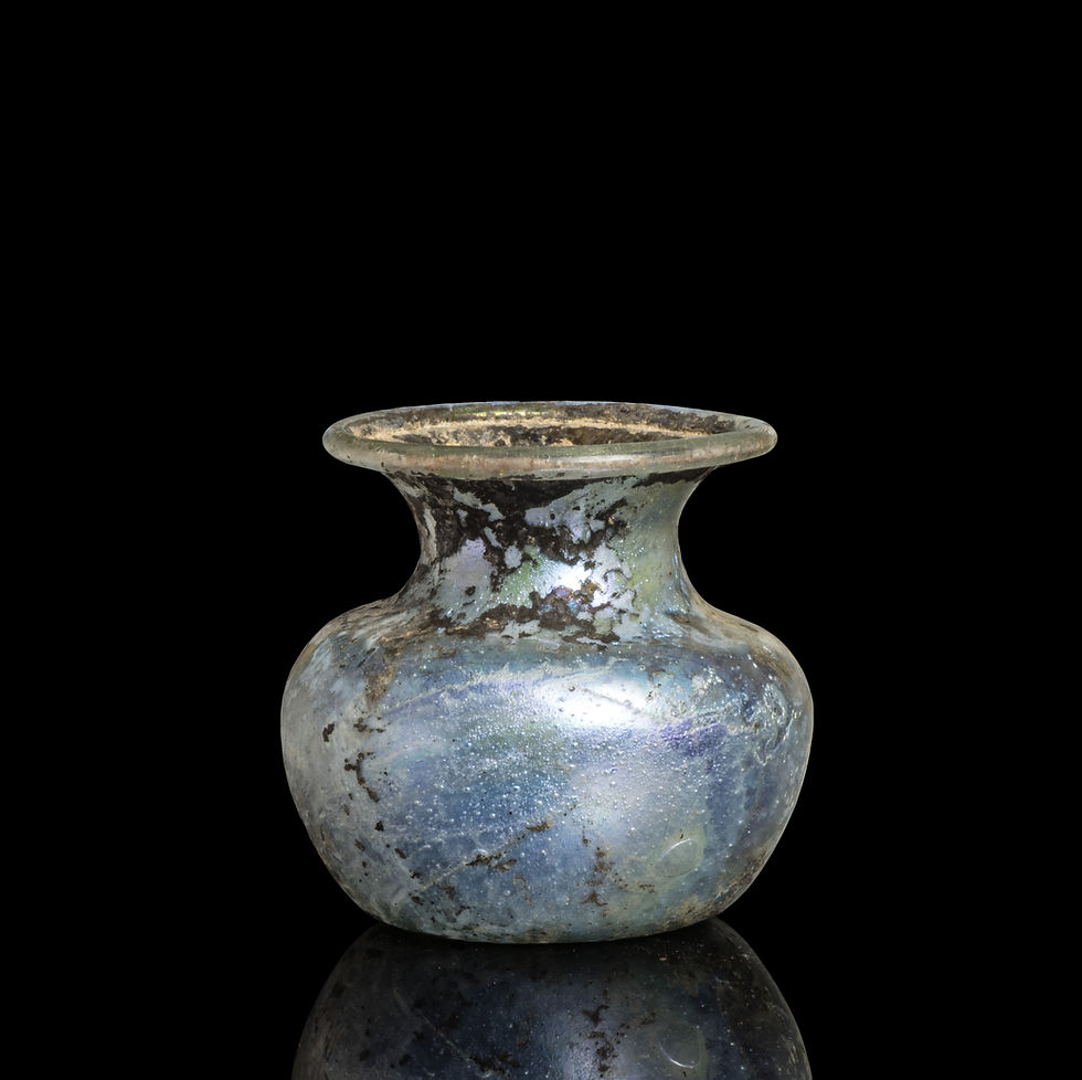 Ancient Roman glass globular unguents jar